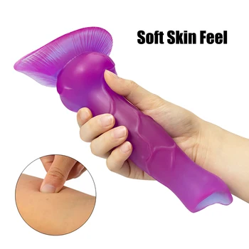 Simulation Dog Penis Huge Dildos Soft Anal Plug Phallus with Suction Cup Stimulate Vagina and Anus Big Dick Sex Toys for Women 4