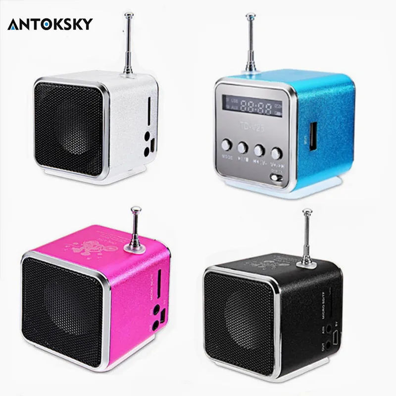 

Antoksky Portable TD-V26 Digital FM Radio Speaker Mini FM Radio Receiver With LCD Stereo Loudspeaker Support Micro TF Card