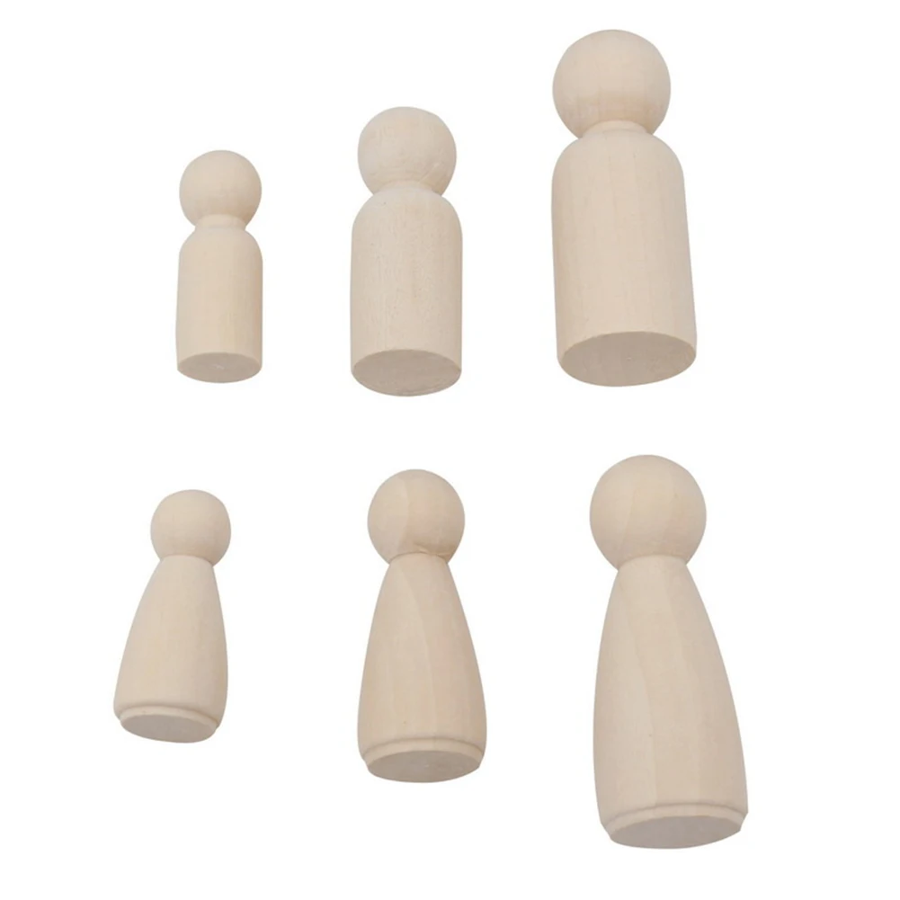 Ramp Paint Teethers Peg Preparation Family Different Size Unfinished Stained Dolls Baby Hard Wood People Solid