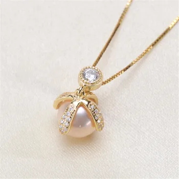 

Retro Style Metal 925 Sterling Silver Plating Karat Gold Tone Bail Connector Pearl Bead Caps Diy Pearl Jewelry Accessories