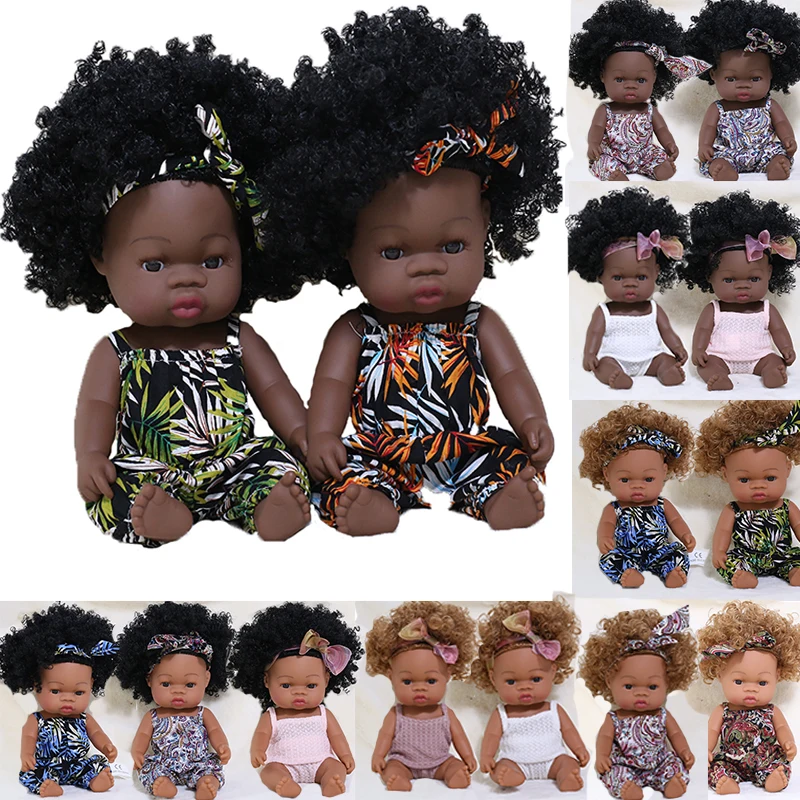 Doll Toy Bath Vinyl Play Christmas-Gift Reborn Black Lifelike Girl American Full Silicone