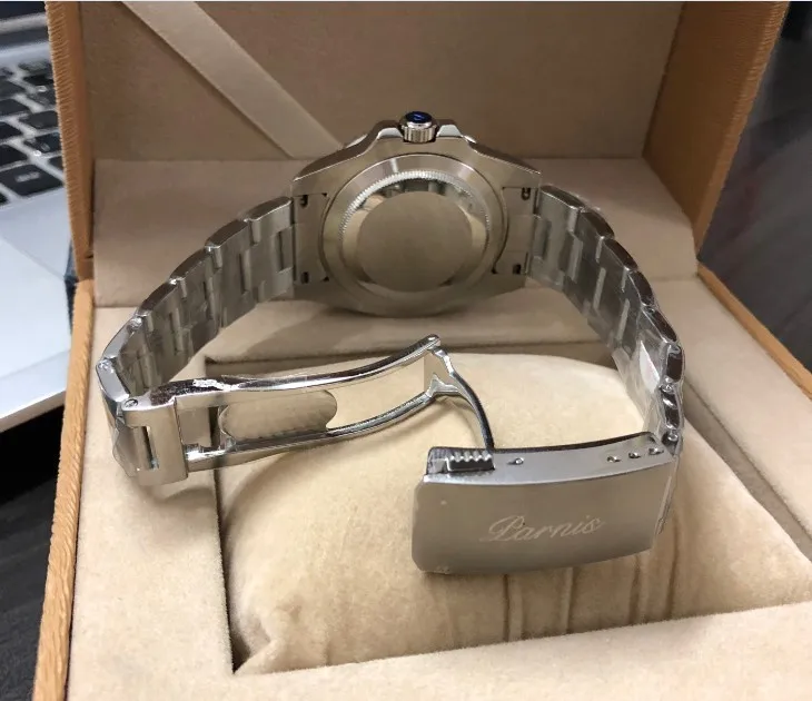  40MM PARNIS 21 jewels Automatic Self-Wind movement Ceramic bezel Sapphire Crystal luminous men's wa