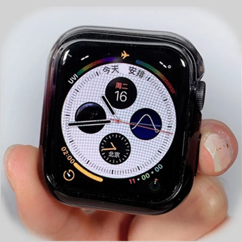 1 Цветной чехол для Apple Watch5/4 Чехол 44 мм 40 мм мягкий ультратонкий ТПУ защитный чехол бампер iWatch серия 5/4 мм аксессуары - Цвет: 1