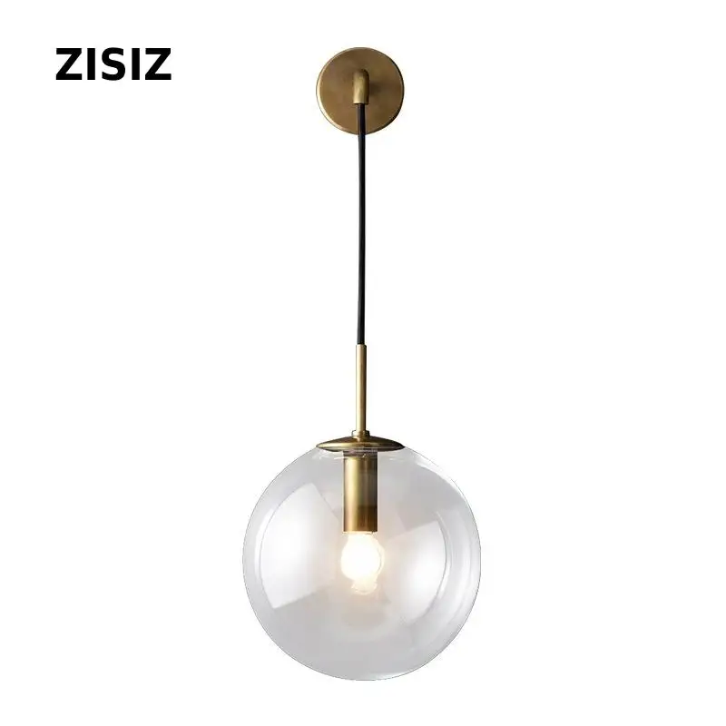 

LED Wall Lamp Nordic Glass Ball Wandlamp Retro Simple Bedside Living Room Corridor Staircase Lighting Bedroom Decorative Lights