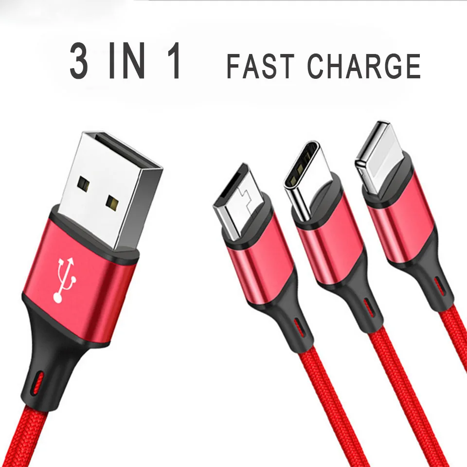 Вы первый 3 в 1 usb type C кабель для iPhone Micro USB кабель зарядный провод type-c для Apple Android IOS Xiaomi huawei