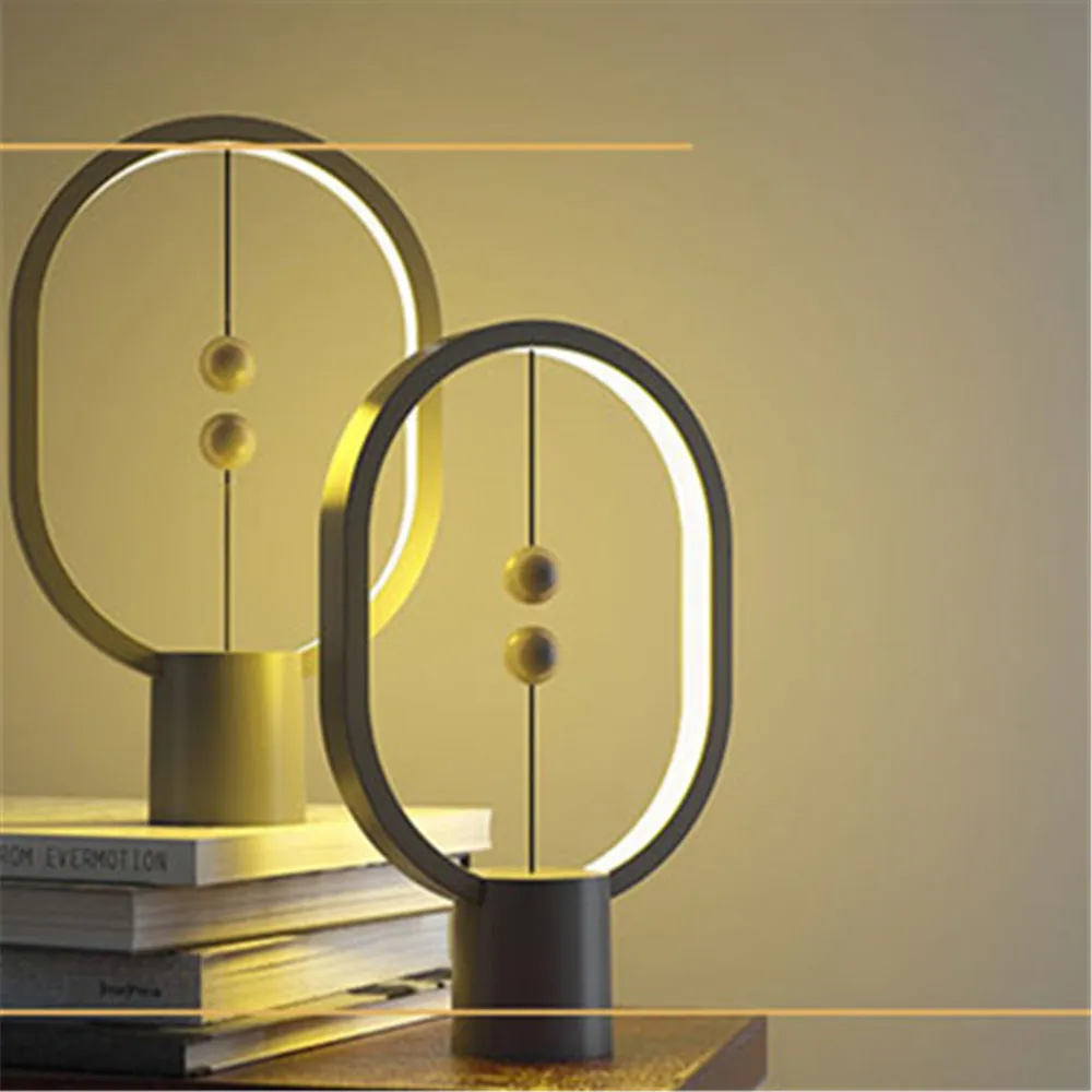 

Night Light Allocacoc USB Charge Ellipse Magnetic Mid-air Switch Night Light Mini Heng Balance LED Table Lamp Office Home Decor