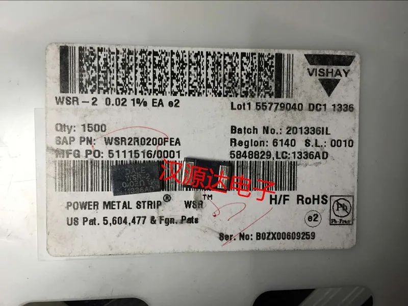 10 шт./лот WSR2R0200FEA WSR-2 0.02R 1% 4527 2W SMD резистор питания для отбора проб 100% новый и