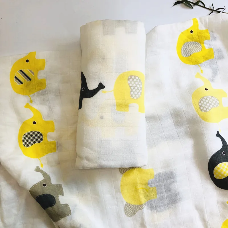 Cartoons Baby Blankets Baby Swaddle Bedding Infant Blankets Soft Breathable For Newborn 120x120CM Bamboo Fiber Cotton 4