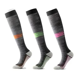 Men's elastic compression socks  stripes sports long barrel pressure ankle socks,Women compression socks