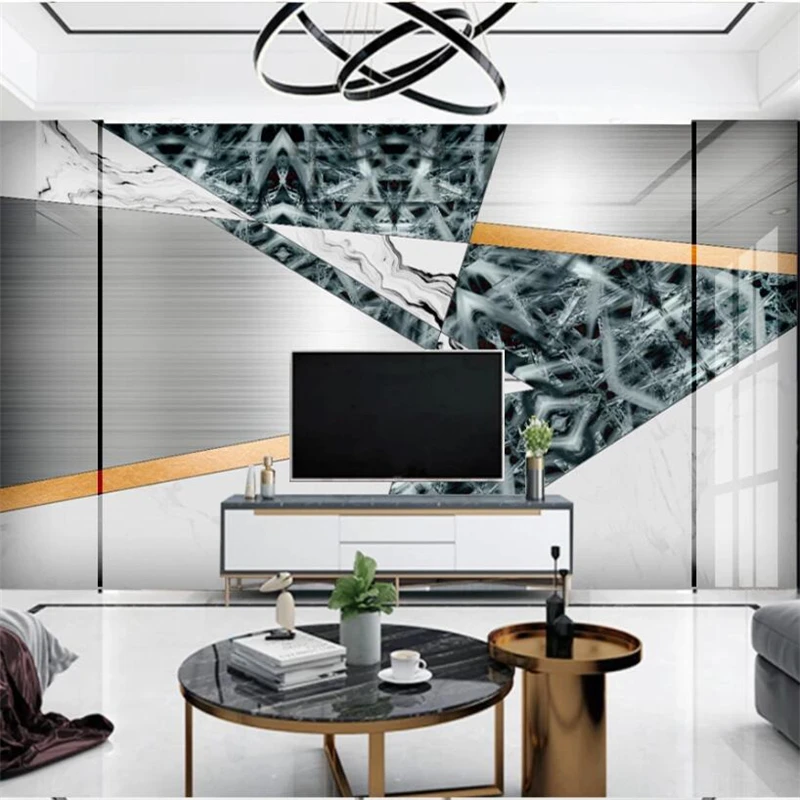 

Wellyu на заказ большой настенный живописец абстрактная эмаль белый мрамор современный минималистичный геометрический фон Настенные обои