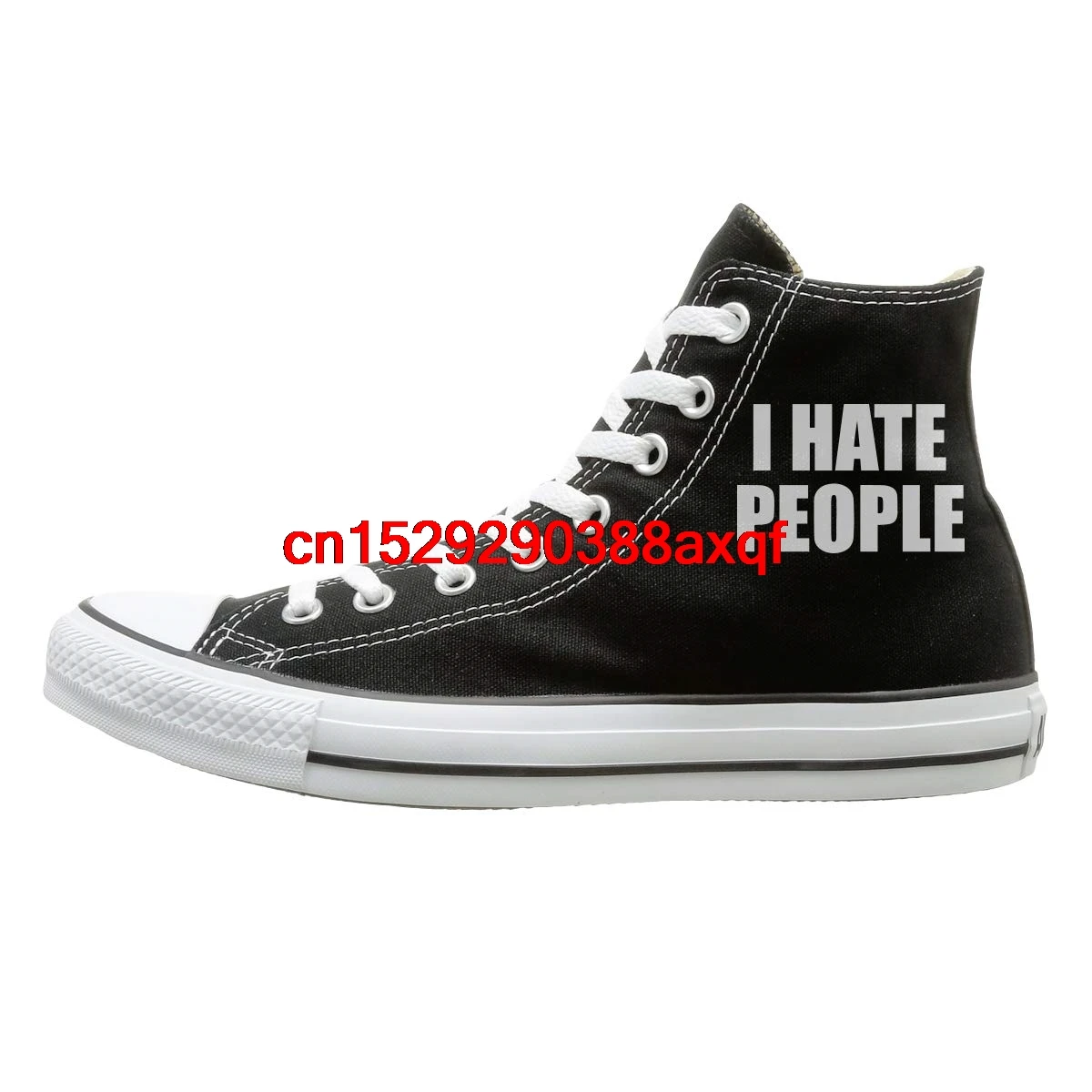 Парусиновая обувь I Hate People 1; модные высокие кроссовки на шнуровке для мужчин и женщин
