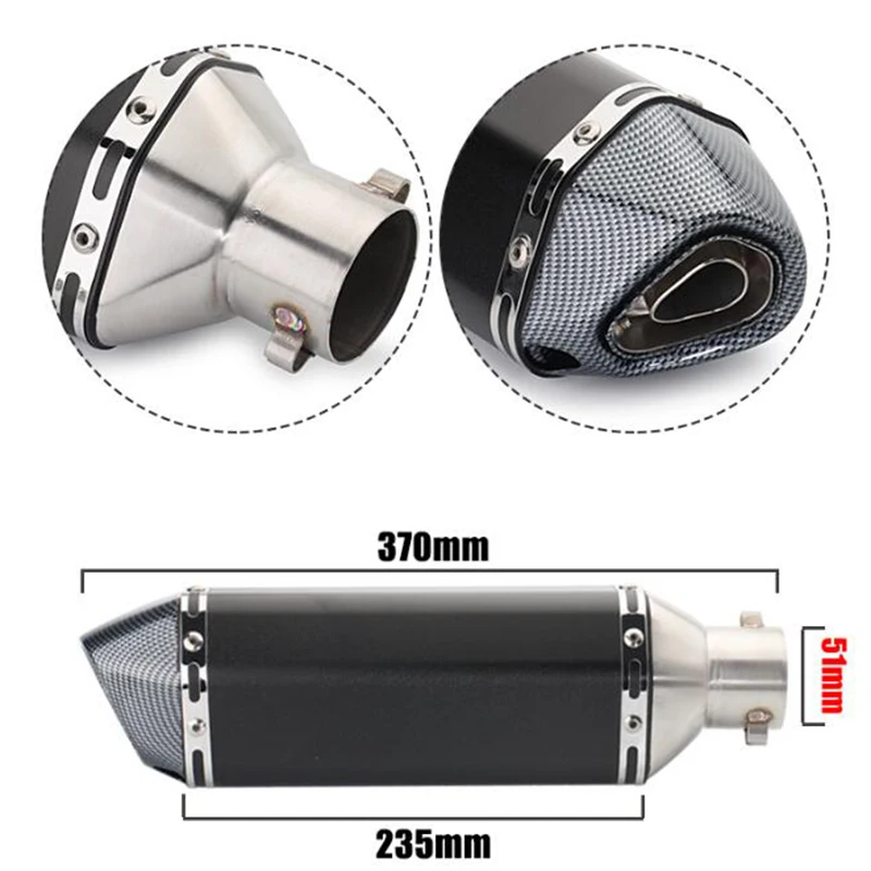 51 мм Универсальный мотоцикл Akrapovic Yoshimura глушитель трубы Escape Moto CBR125 CB400 TMAX530 GSXR650 гонки
