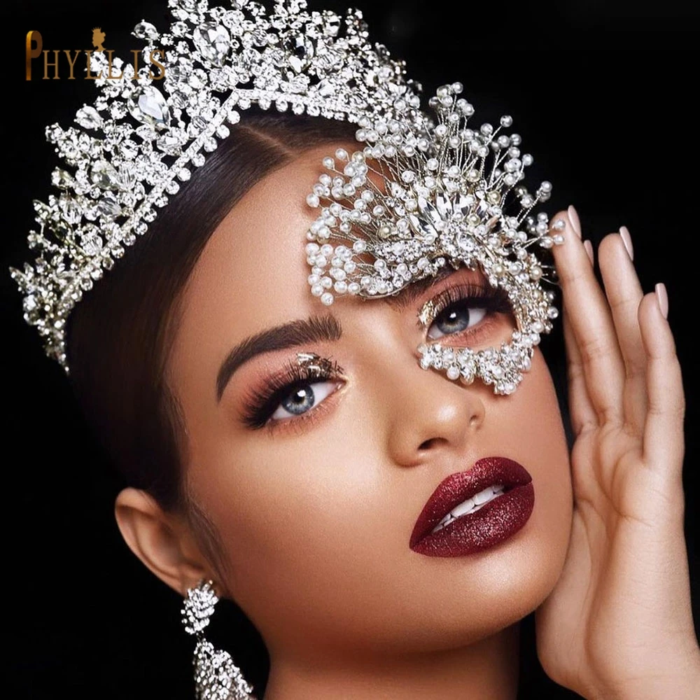 A158 Golden Bridal Crown Hair Accessories Crystal Women Tiaras Rhinestone Headband Vintage Wedding Hair Jewelry Bride Headwear