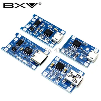 

TYPE-C / Micro USB 5V 1A 18650 TP4056 Lithium Battery Charger Module Charging Board With Protection Dual Functions 1A Li-ion