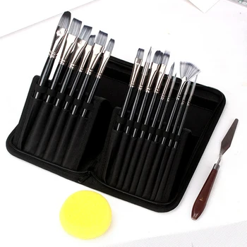 

15sizes For Adults Kids Watercolor Beginners Oil Painting Scraper Gift Sponge Students Artist Paint Brush Set Gouache Stationery