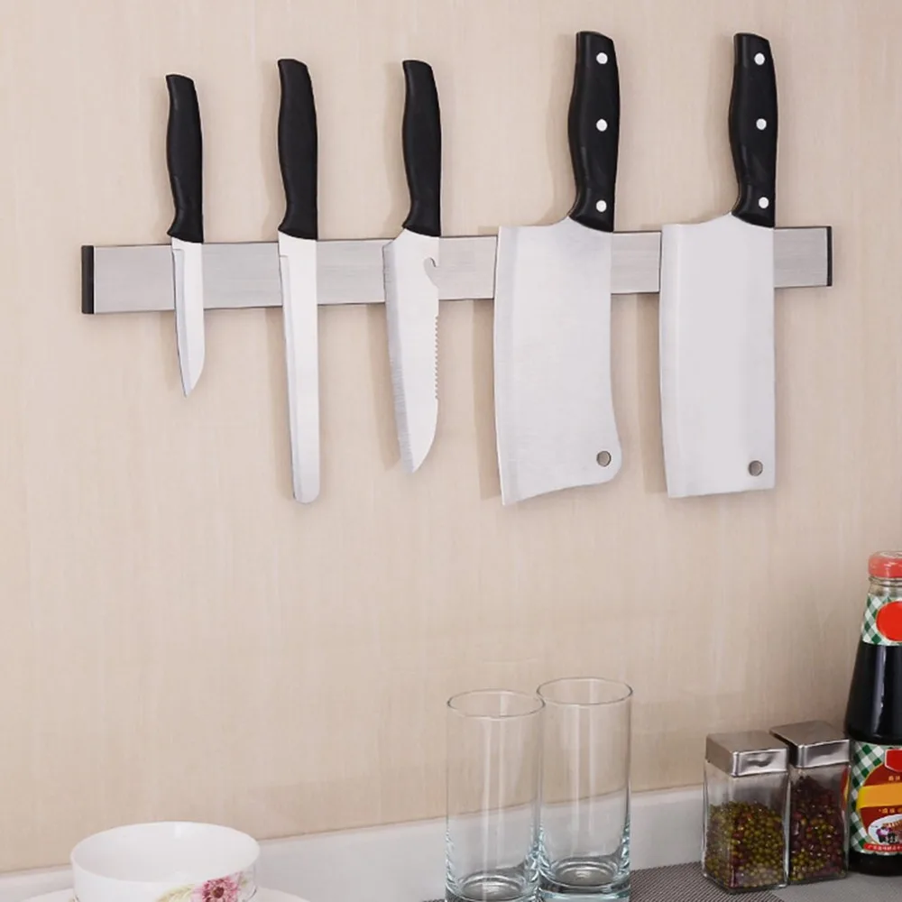NAI YUE Practical Home Kitchen Wall Mounted Magnetic Knife Holder Durable Stainless Steel Easy Storage Knife Rack Utensil