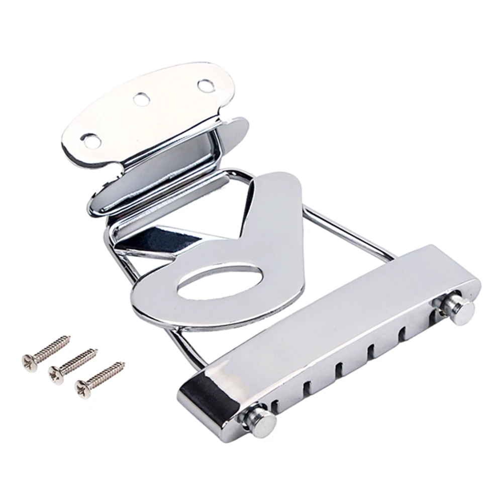 GA423 Zinc Alloy Short Trapeze 6 Strings Tailpiece Bridge for Archtop Jazz Guitar Bass Parts Accessory