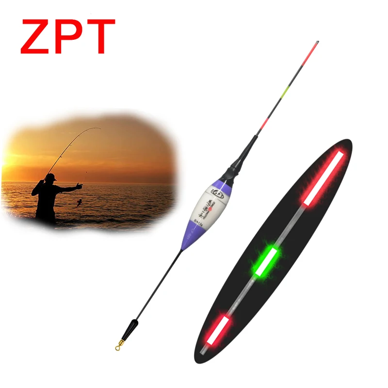 Плоская вода Карп карасян поплавок для ночной рыбалки светодиодный Электрический «плавающая» лампа рыболовные снасти светящийся электронный Поплавок+ батарея CR425 - Цвет: ZPT