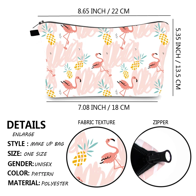 Jom Tokoy косметичка с принтом Фламинго Персонализированная Органайзер Сумка