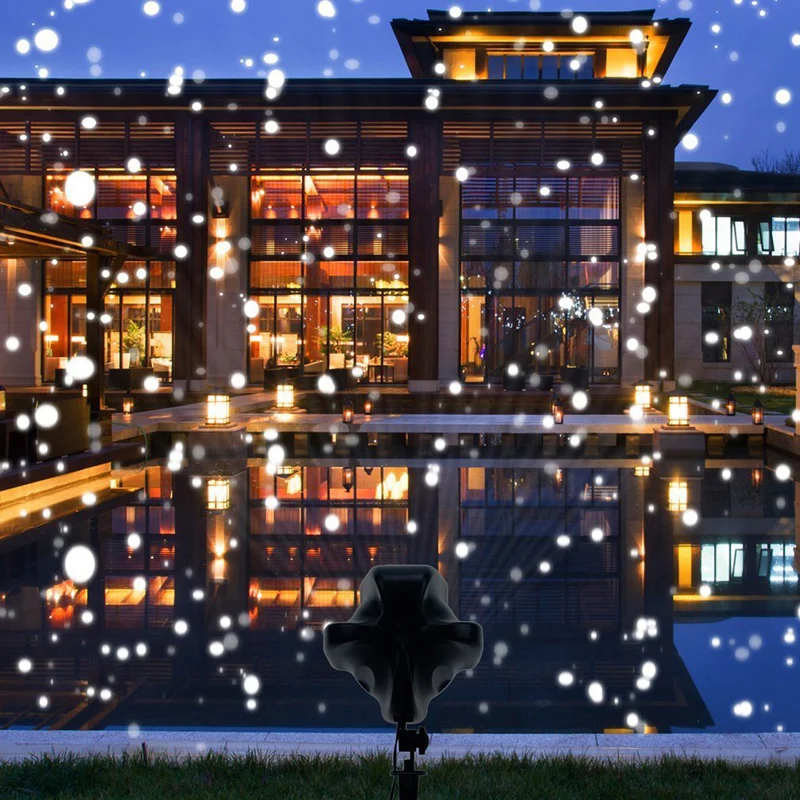 Рождественский снежинка лазерный светильник прожектор с эффектом снегопада IP65 движущийся Снег Открытый сад лазерный проектор лампа для новогодних вечерние Декор
