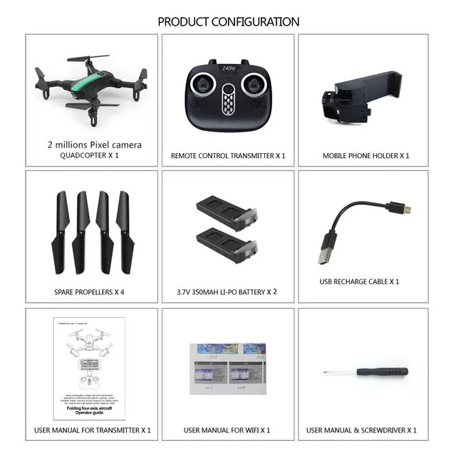 Foldable RC Mini Drone With Camera HD RC Helicopter With WiFi RTF RC Quadcopter With Headless Mode High Hold Toys For Kids#E - Цвет: Green 200W Camera2B