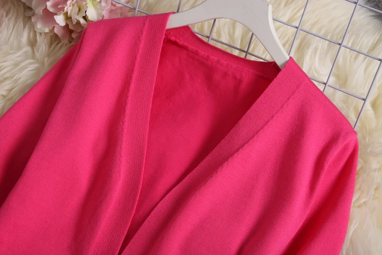 Женский вязаный комплект ALPHALMODA из 3 предметов длинный кардиган + жилет штаны