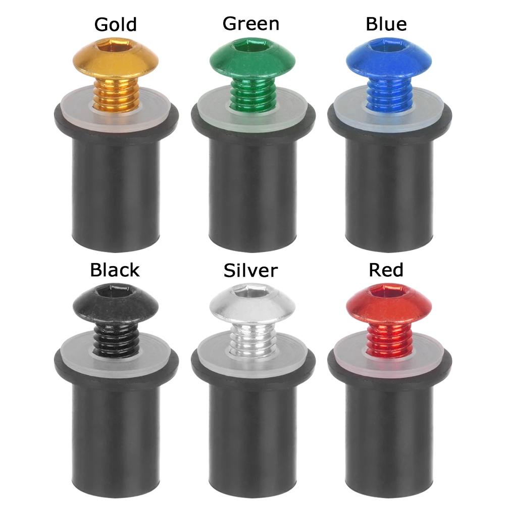 Motorcycle Accessories 10Pcs M5 x 15mm Wheel Bolts CNC Windscreen Motorcycle screws Kit Aluminum Windshield Bolts Nuts Fastener