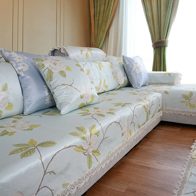Summer can be customized natural European ice silk multi - color sofa cushion sand hair towel skid | Дом и сад