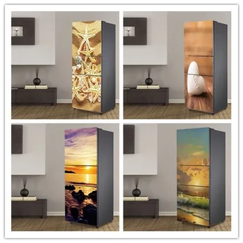 

3D Self Adhesive Film Door Vinyl Fridge Cover Stickers Refrigerator Cover Wallpaper Pvc
