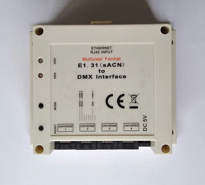 Совместимость с ChamSys MagicQ, E1.31(sACN) для DMX интерфейса/моста, 4 DMX512 вселенных выход до 2048 каналов DMX