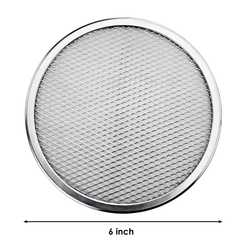 Non stick Pizza Screen Pan Baking Tray Metal Net New Seamless Aluminum Metal Net Bakeware Kitchen Tools Pizza 6-22inch