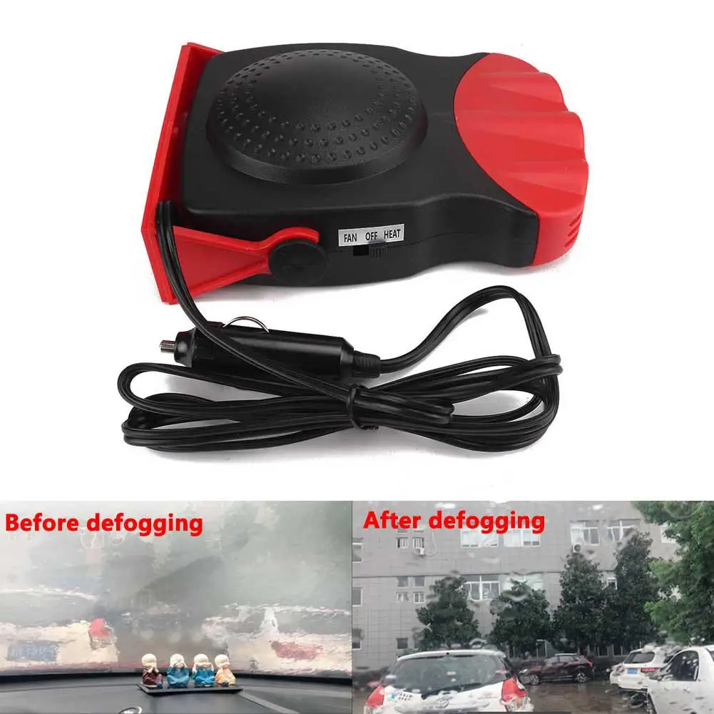TWISTER.CK Portable Car Fan Electric Car Fan with Heating Function Defroster 12V 3-Outlet Plug Thermostat in Cigarette Lighter