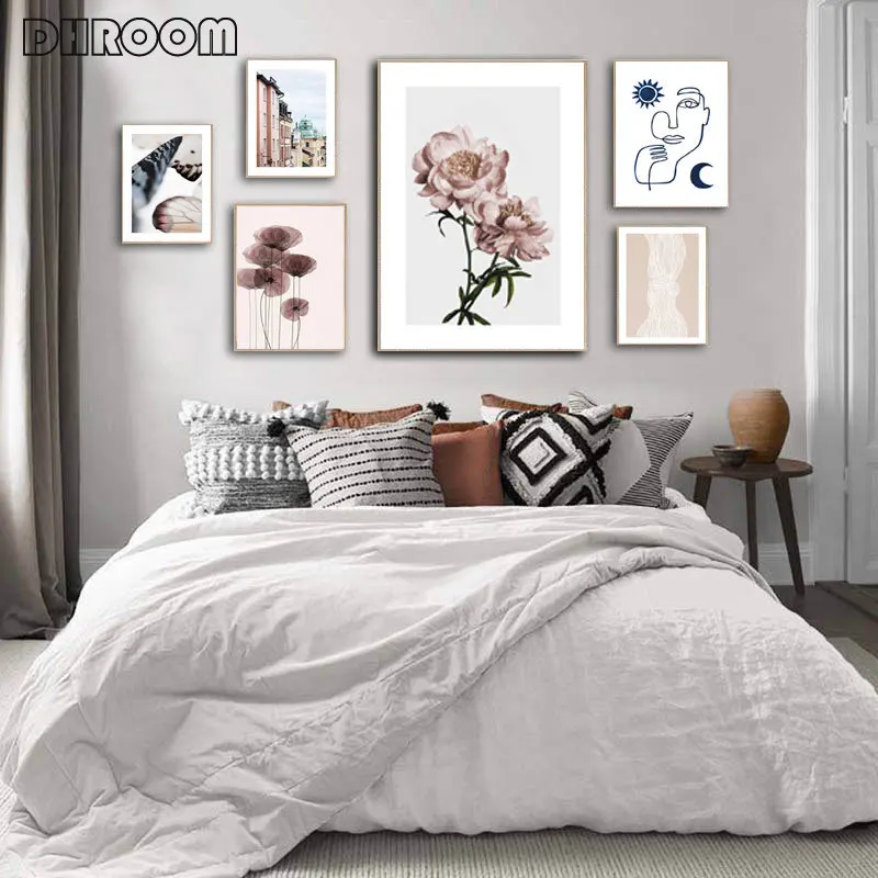 

Scandinavian Abstract Painting Flower Canvas Poster Nordic Wall Art Print Line Drawing Picture Landscape Home Decoration