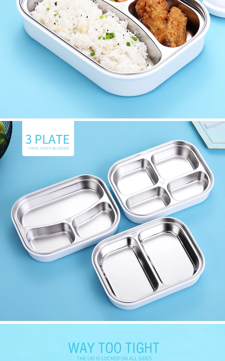 WORTHBUY японский цветной узор Bento Box 304 нержавеющая сталь Ланч-бокс с отделениями для детей школьные контейнеры для еды