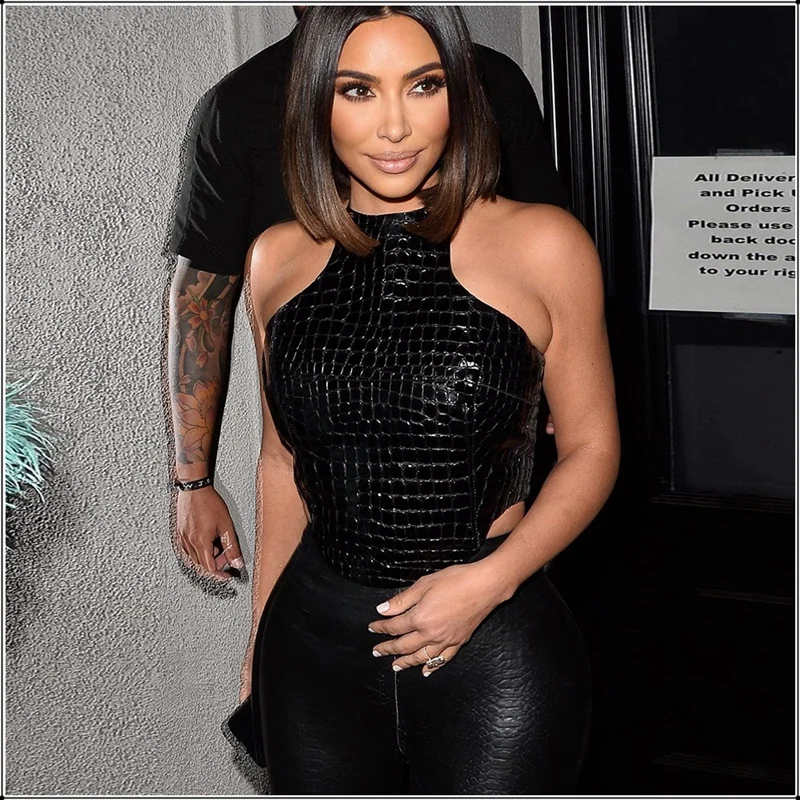 Женский сексуальный кожаный черный жилет летняя мода Bodycon Короткий Топ без рукавов на молнии сзади тонкий короткий топ сексуальный ночной клуб дамы