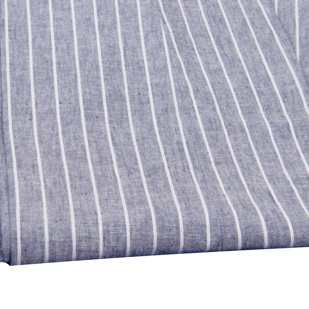 Trendy Breathable Denim Blue Chalk Stripe Linen Cotton Dress Pants Tailor Made Trousers Custom Made Pants For Summer Linen Pants