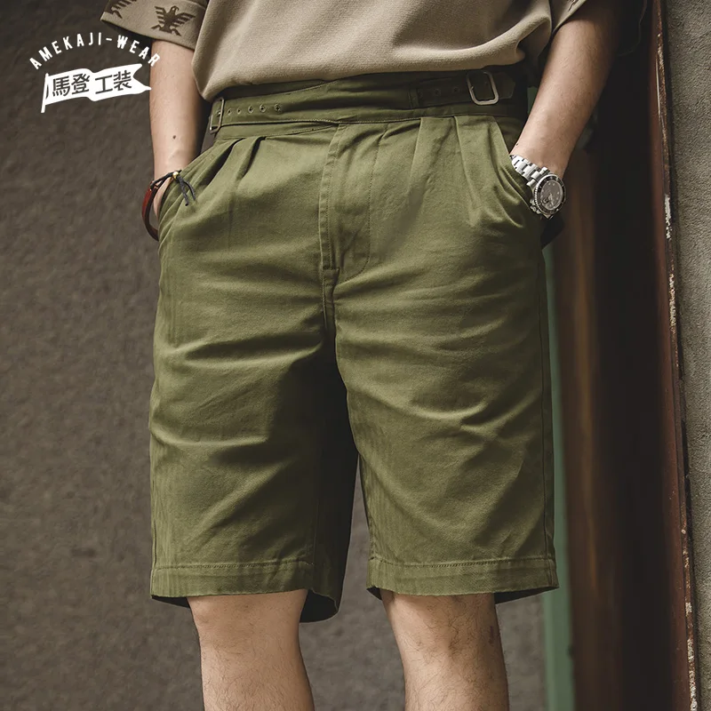 Maden Gurkha Shorts Pants Men Straight 