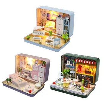 

Box Theatre Doll House Miniature Dollhouse with Furniture Romantic Birthday Gift DXAD