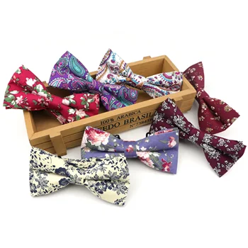 

Cotton Bowtie Wedding Gentlemen Business Bow Tie Butterfly Flower Paisley Plaid Striped Neck Ties Women Skinny Gravatas Cravat