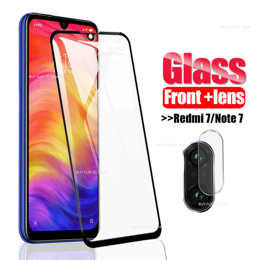 Защитное стекло 2 в 1 для Xiaomi Redmi Note 7 защитная пленка камеры экрана 7|Защитные