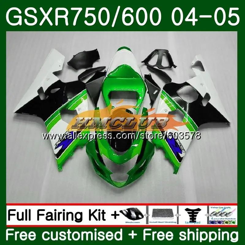 Цвета: зеленый, черный тела для SUZUKI GSXR 750 K4 GSXR 600 GSX-R600 04 05 5CL. 106 GSXR-600 GSX R750 GSXR600 04 GSXR750 2004 2005 обтекатель - Цвет: No. 1
