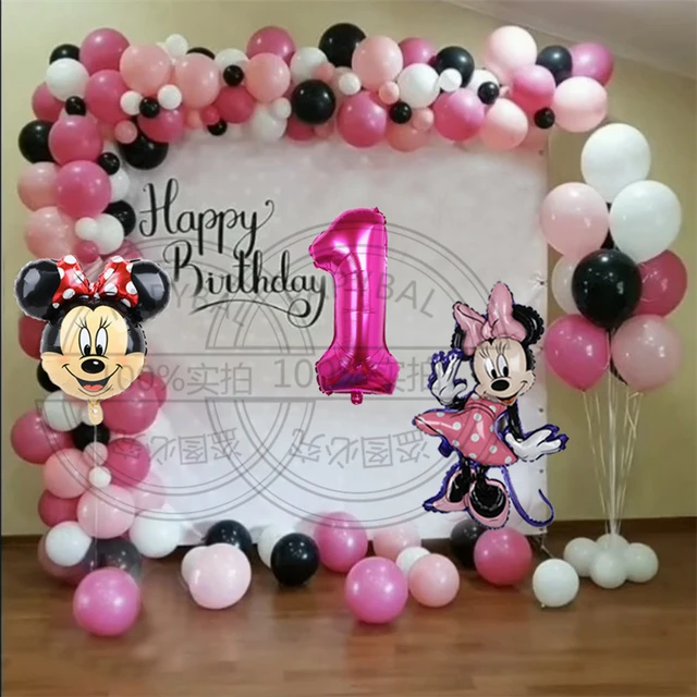 Baby Minnie Mouse Party Decorations - Globos Y Accesorios - AliExpress