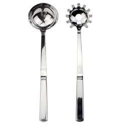 Premium Stainless Steel Kitchen Utensil Set with Ergonomic Handles - Ladle, Spatula, and Skimmer (3036 Set 3)