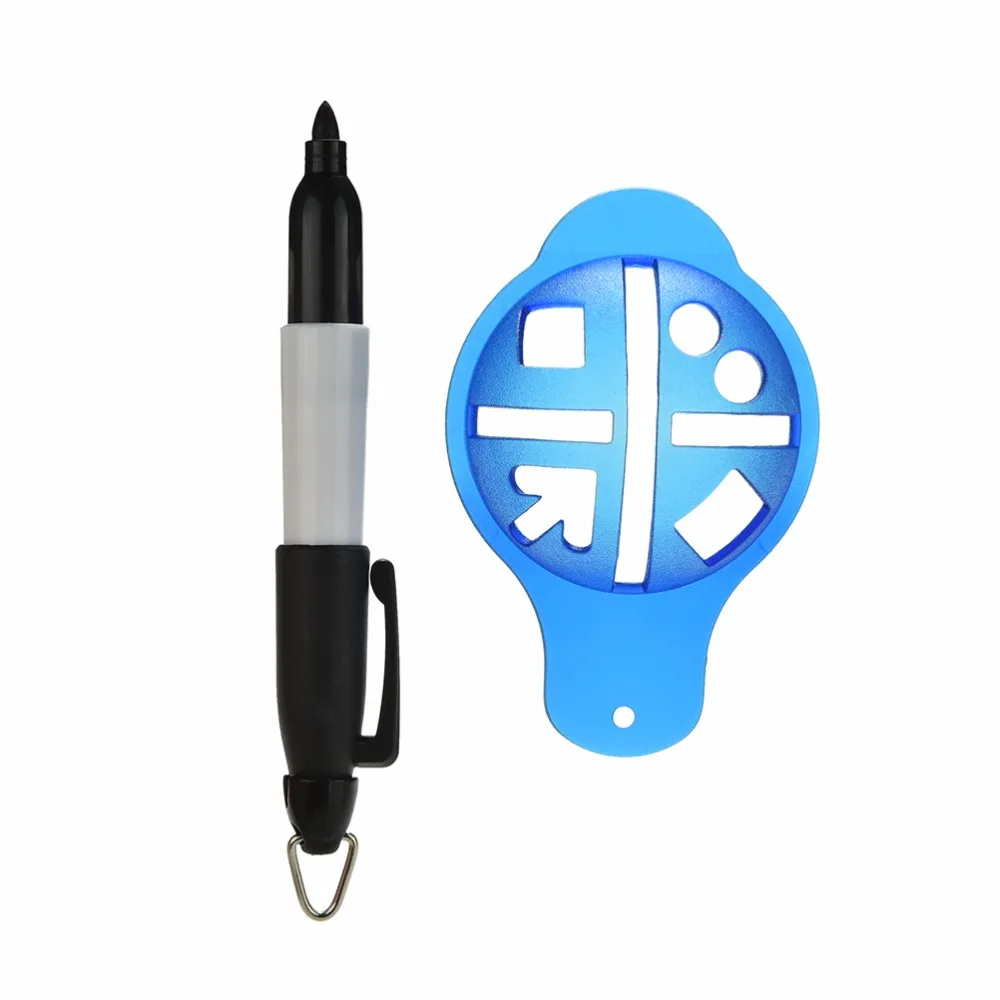 1Set Golf Ball Liner Template Drawing Marking Spot Alignment Putting Tool With Marker Pens | Спорт и развлечения
