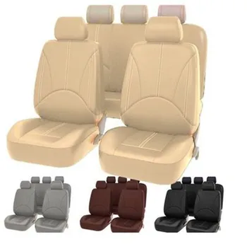 

9 pcs Universal Car PU Leather Front Car Seat Covers Back Bucket Car Seat Cover Auto Interior Car Seat Protector Cover