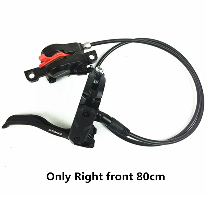 Right front 80cm SHIMANO BR-M505/446 масляный диск горный велосипед гидравлический тормоз вертикальный цилиндр масляный тормоз M505/зажим M446 черный бренд - Цвет: Right front 80cm