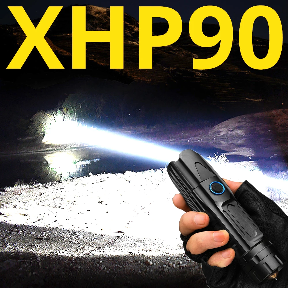 Самая мощная светодиодсветильник вспышка XHP90 тактический умный чип управления 4