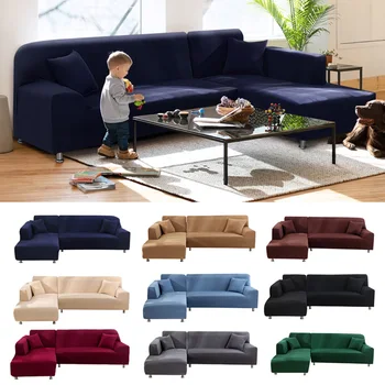 

High Grade L Shaped Sofa Cover for Living Room Corner Couch Slipcover Stretch Elastic Cover Canap for Chaise Longue Sofa L Shape