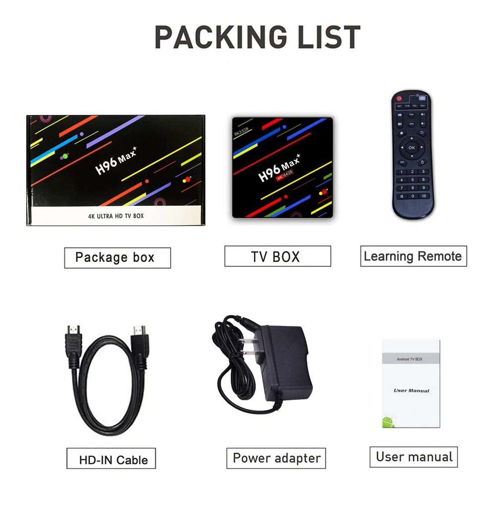 Android 9,0 H96 MAX Plus tv Box Rockchip RK3328 Android tv box 4G ram 64G H.265 4K Youtube Netflix Google Play Smart tv H96 MAX