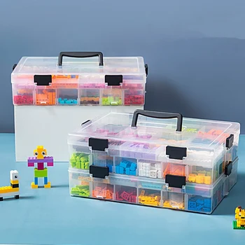 

Children's Toy Storage Box Removable Building Blocks Organizer Scrapbooking Cosmetic Jewelry Nail Art Tools Storage Case